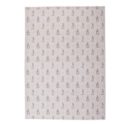 Clayre & Eef Torchon 50x70 cm Beige Gris Coton Lapin