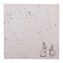 Clayre & Eef Serviettes Coton set de 6 40x40 cm Beige Gris Carré Lapin