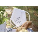 Clayre & Eef Serviettes Coton set de 6 40x40 cm Beige Gris Carré Lapin