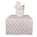 Clayre & Eef Ofenhandschuh 18x30 cm Beige Grau Baumwolle Kaninchen