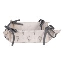 Clayre & Eef Bread Basket 35x35x8 cm Beige Grey Cotton Square Rabbit
