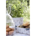 Clayre & Eef Bread Basket 35x35x8 cm Beige Grey Cotton Square Rabbit