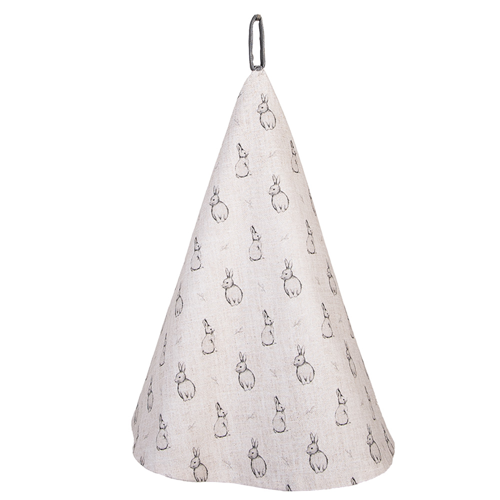 Clayre&Eef TheedoekØ 80 cm Beige Grijs Katoen Konijn afbeelding