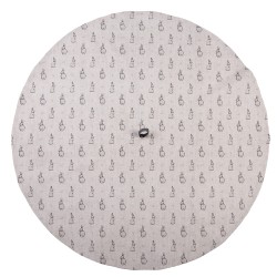 Clayre & Eef Torchon Ø 80 cm Beige Gris Coton Rond Lapin