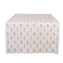 Clayre & Eef Tischläufer 50x140 cm Beige Grau Baumwolle Kaninchen