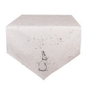 Clayre & Eef Tovaglia da tavolo 50x160 cm Beige Grigio Cotone Coniglio