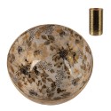 Clayre & Eef Kerzenständer Ø 8x4 cm Goldfarbig Metall Blumen