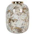 Clayre & Eef Vase Ø 17x22 cm Beige Braun Metall Blumen