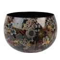 Clayre & Eef Fioriera Ø 16x12 cm Nero Verde Metallo Fiori