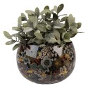 Clayre & Eef Fioriera Ø 16x12 cm Nero Verde Metallo Fiori