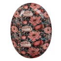 Clayre & Eef Decorative Bowl 45x32x9 cm Black Pink Metal Oval Flowers