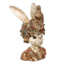 Clayre & Eef Decorative Figurine Rabbit 22x22x34 cm White Gold colored Plastic