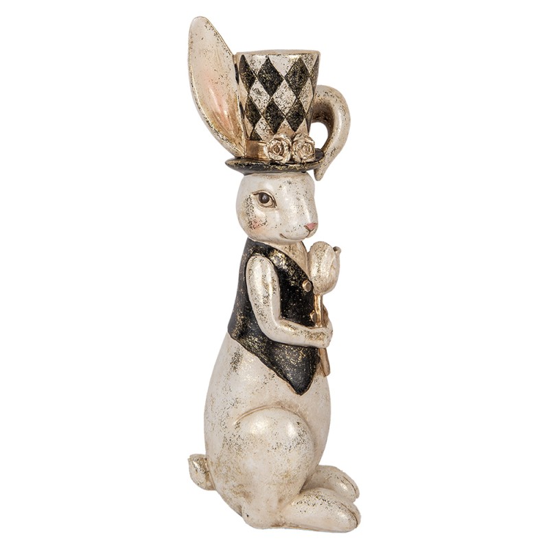 Clayre & Eef Image de décoration Lapin 38 cm Blanc Plastique