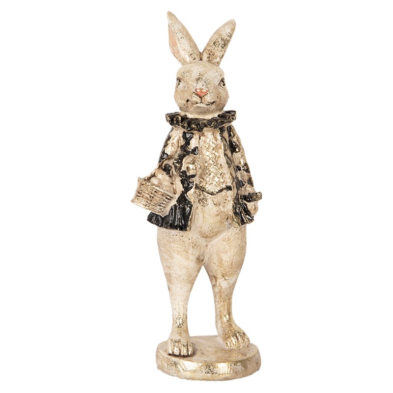 Clayre & Eef Statuetta decorativa Coniglio 24 cm Beige Plastica