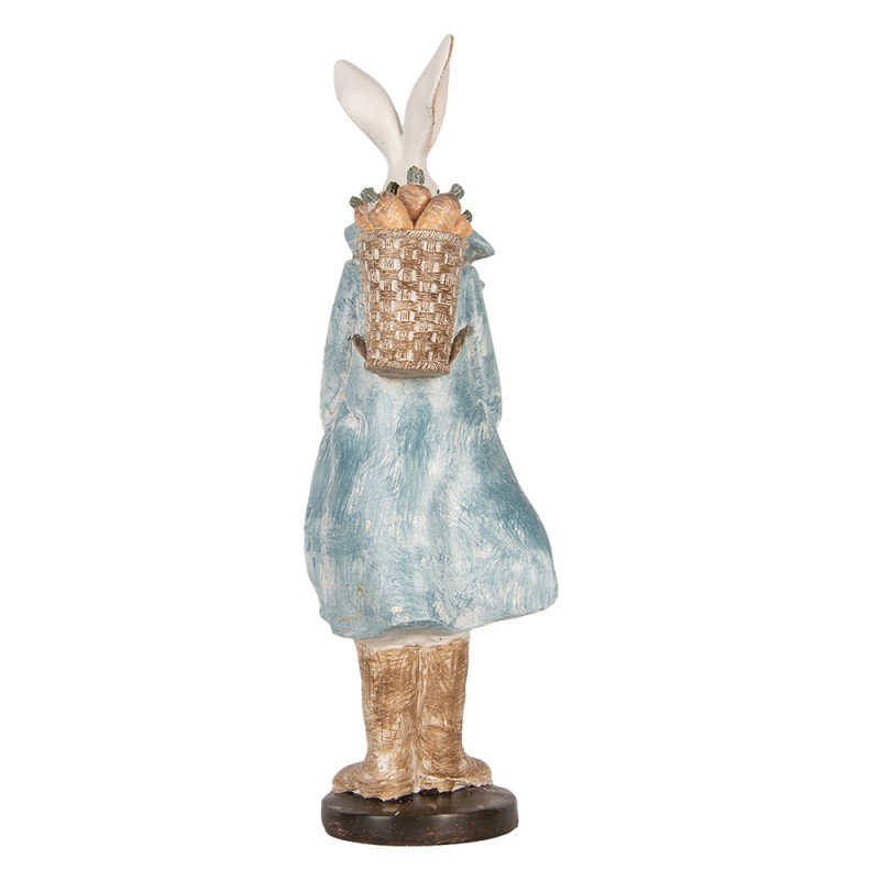 Clayre & Eef Statuetta decorativa Coniglio 38 cm Bianco Blu  Plastica
