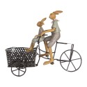 Clayre & Eef Figurine décorative Lapins 28x12x23 cm Marron Plastique Vélo
