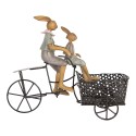 Clayre & Eef Figurine décorative Lapins 28x12x23 cm Marron Plastique Vélo
