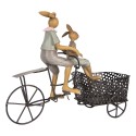 Clayre & Eef Figurine décorative Lapins 28x12x23 cm Marron Plastique Vélo