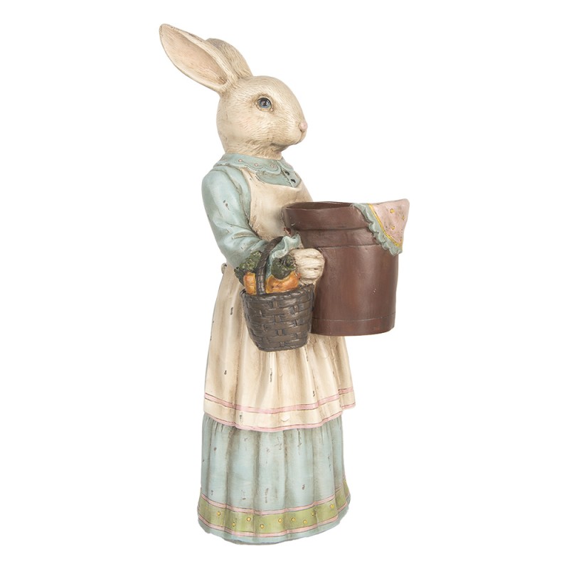 Clayre & Eef Figurine décorative Lapin 23x17x46 cm Beige Plastique