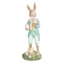 Clayre & Eef Figurine décorative Lapin 13 cm Beige Bleu Plastique