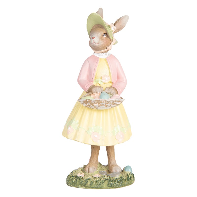 Clayre & Eef Dekorationsfigur Kaninchen 12 cm Beige Kunststoff