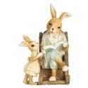 Clayre & Eef Decorative Figurine Rabbits 12x11x17 cm Beige Plastic