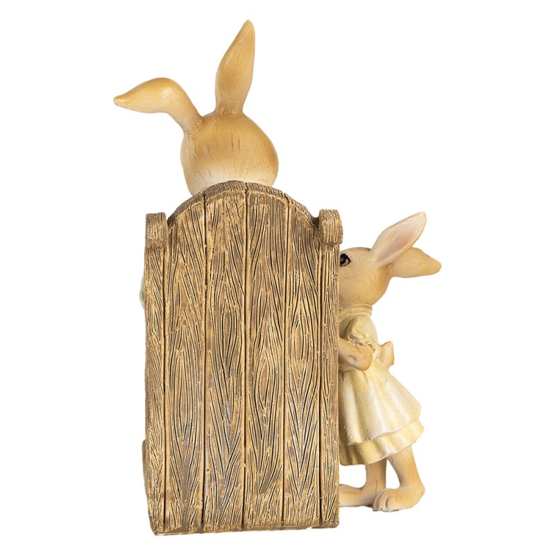 Clayre & Eef Decorative Figurine Rabbits 12x11x17 cm Beige Plastic
