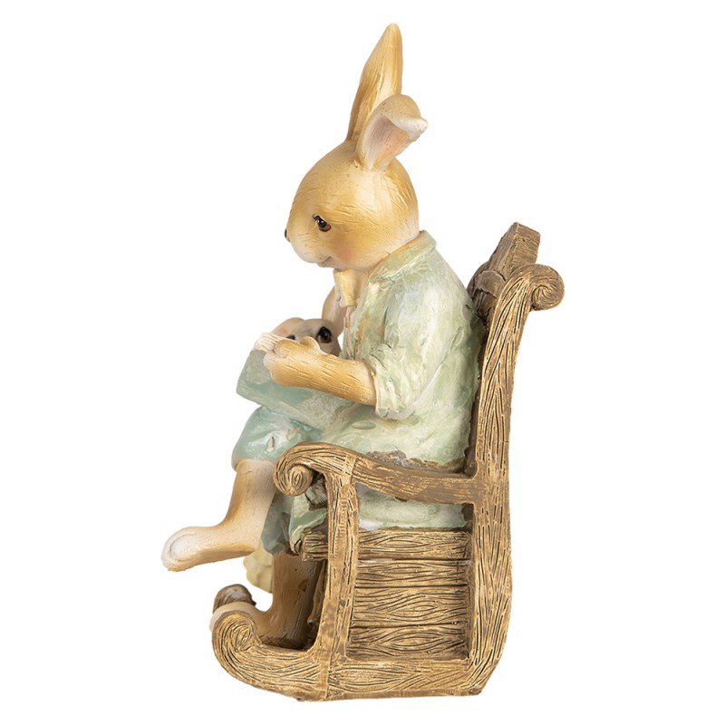 Clayre & Eef Decorative Figurine Rabbits 12x11x17 cm Beige Plastic