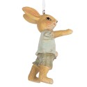 Clayre & Eef Easter Pendant Rabbit 5x4x8 cm Beige Plastic