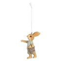 Clayre & Eef Easter Pendant Rabbit 5x4x8 cm Beige Plastic