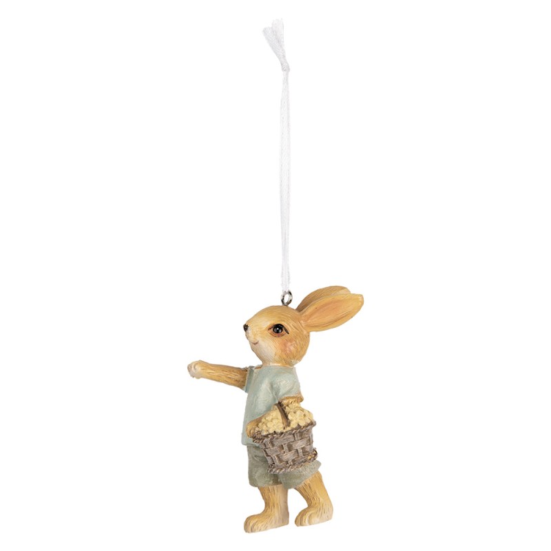 Clayre & Eef Easter Pendant Rabbit 5x4x8 cm Beige Plastic
