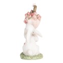 Clayre & Eef Dekorationsfigur Kaninchen 15 cm Weiß Rosa Kunststoff