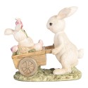 Clayre & Eef Figurine décorative Lapins 14x7x12 cm Beige Plastique