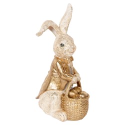 Clayre & Eef Statuetta decorativa Coniglio 51 cm Beige Color oro Plastica