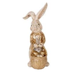 Clayre & Eef Statuetta decorativa Coniglio 51 cm Beige Color oro Plastica
