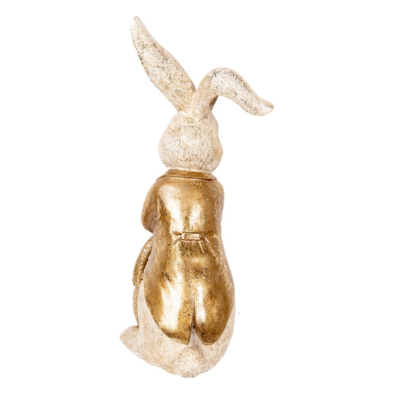 Clayre & Eef Statuetta decorativa Coniglio 51 cm Beige Color oro Plastica