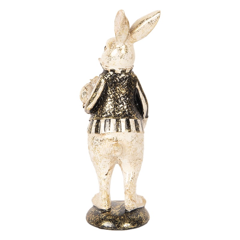Clayre & Eef Statuetta decorativa Coniglio 25 cm Beige Plastica