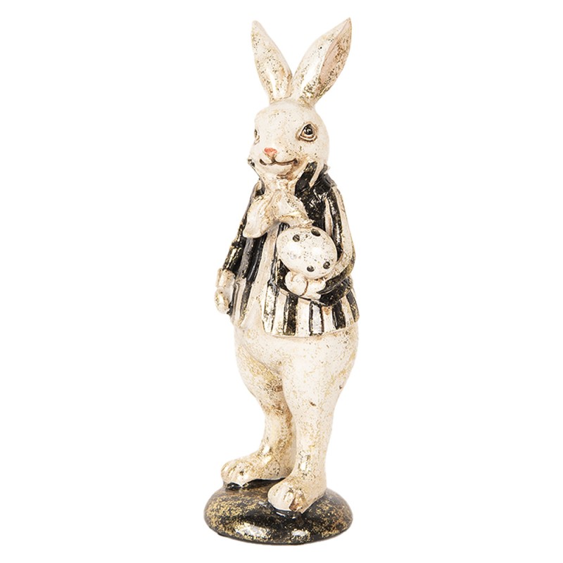 Clayre & Eef Statuetta decorativa Coniglio 25 cm Beige Plastica