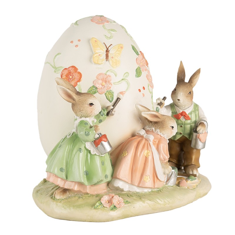 Clayre & Eef Figurine décorative Lapins 22x17x18 cm Beige Plastique