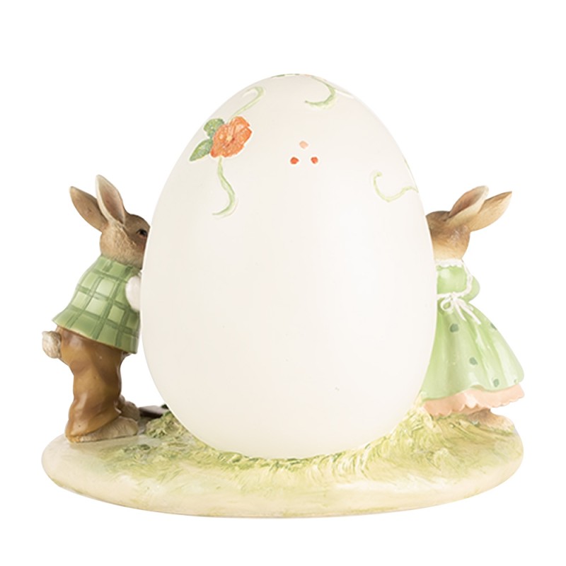 Clayre & Eef Figurine décorative Lapins 22x17x18 cm Beige Plastique
