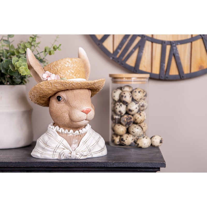 Clayre & Eef Decorative Figurine Rabbit 23 cm White Plastic