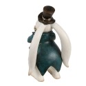 Clayre & Eef Decorative Figurine Rabbit 14x13x23 cm White Blue Plastic
