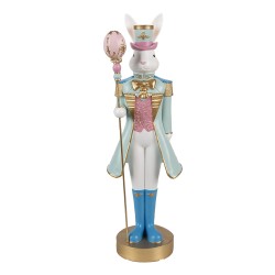 Clayre & Eef Statuetta decorativa Coniglio 10x9x31 cm Bianco Plastica