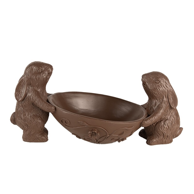 Clayre & Eef Figurine décorative Lapins 34x15x15 cm Marron Plastique