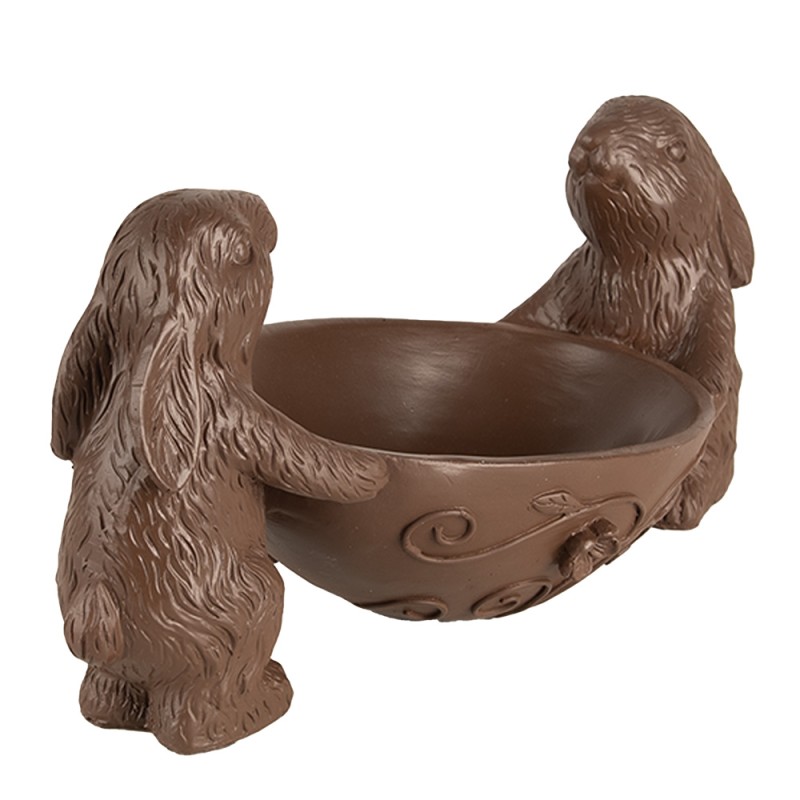 Clayre & Eef Figurine décorative Lapins 34x15x15 cm Marron Plastique