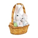 Clayre & Eef Figurine décorative Lapins 17x13x20 cm Blanc Marron Plastique