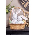 Clayre & Eef Figurine décorative Lapins 17x13x20 cm Blanc Marron Plastique