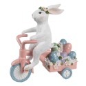 Clayre & Eef Statuetta decorativa Coniglio 29x12x31 cm Bianco Rosa  Plastica
