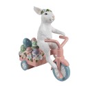 Clayre & Eef Statuetta decorativa Coniglio 29x12x31 cm Bianco Rosa  Plastica