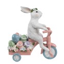 Clayre & Eef Statuetta decorativa Coniglio 29x12x31 cm Bianco Rosa  Plastica